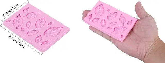 Alt view image 2 of 7 - 3D Small Leaf Molds Silicone for Sugar Paste, Chocolate, Fondant, Butter, Resin, Polymer Clay, Wax, Soap, Crafting Projects and Cake Decoration Decorating, 3Pcs