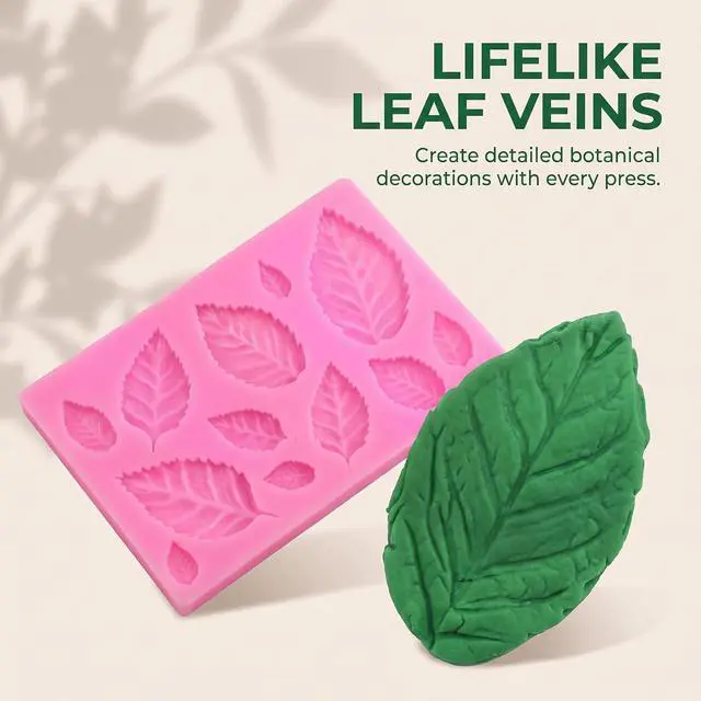 Alt view image 3 of 7 - 3D Small Leaf Molds Silicone for Sugar Paste, Chocolate, Fondant, Butter, Resin, Polymer Clay, Wax, Soap, Crafting Projects and Cake Decoration Decorating, 3Pcs