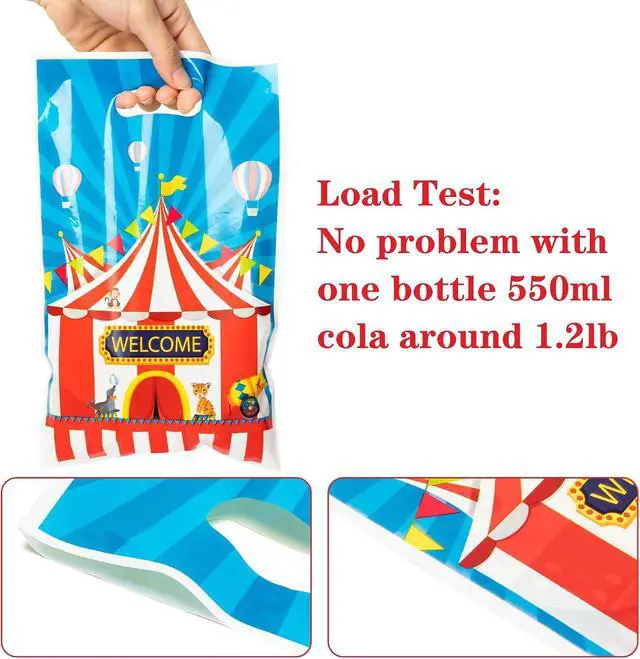 Alt view image 3 of 6 - AwserTantue Carnival Gift Wrap Bag Circus Mardi Gras Goodie Candy Treat Bag