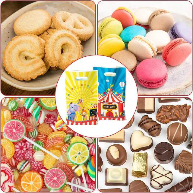 Alt view image 6 of 6 - AwserTantue Carnival Gift Wrap Bag Circus Mardi Gras Goodie Candy Treat Bag