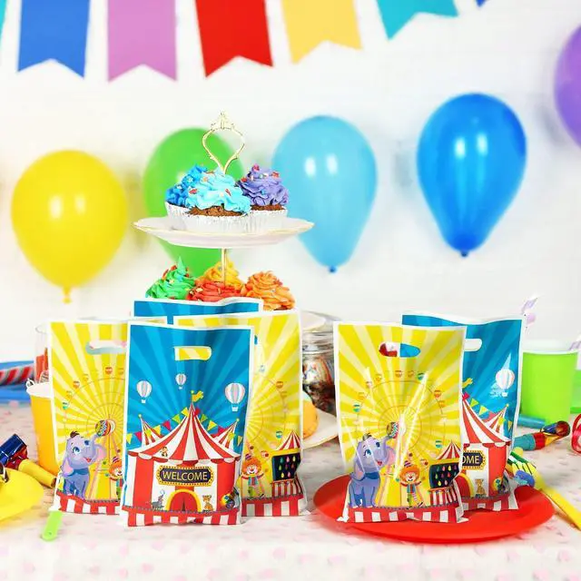 Alt view image 5 of 6 - AwserTantue Carnival Gift Wrap Bag Circus Mardi Gras Goodie Candy Treat Bag