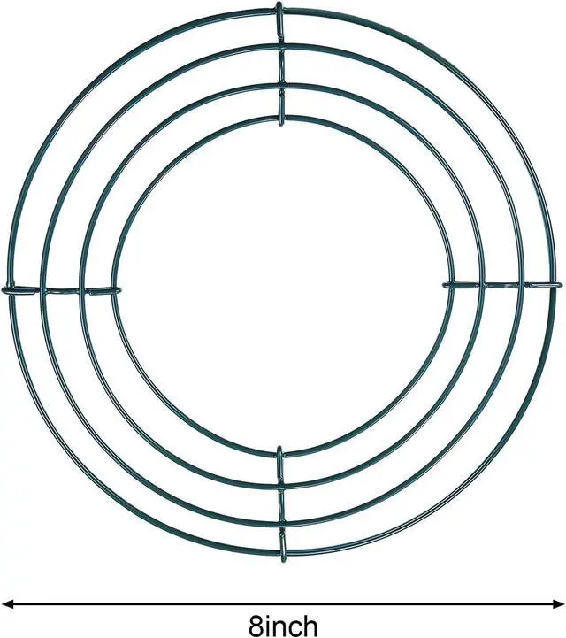 Alt view image 2 of 6 - Sumind 2 Pack 8 Inch Metal Wire Wreath Frame Round Making Rings DIY Decor