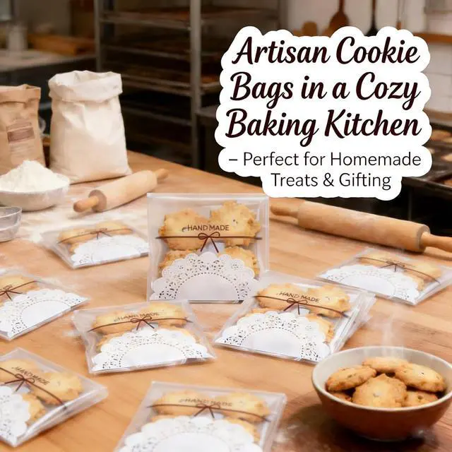 Alt view image 4 of 7 - INFLORAL 200Pcs 5.5x5.5In Clear Cookie Bags Lace Bowknot Self-Seal Wrappers