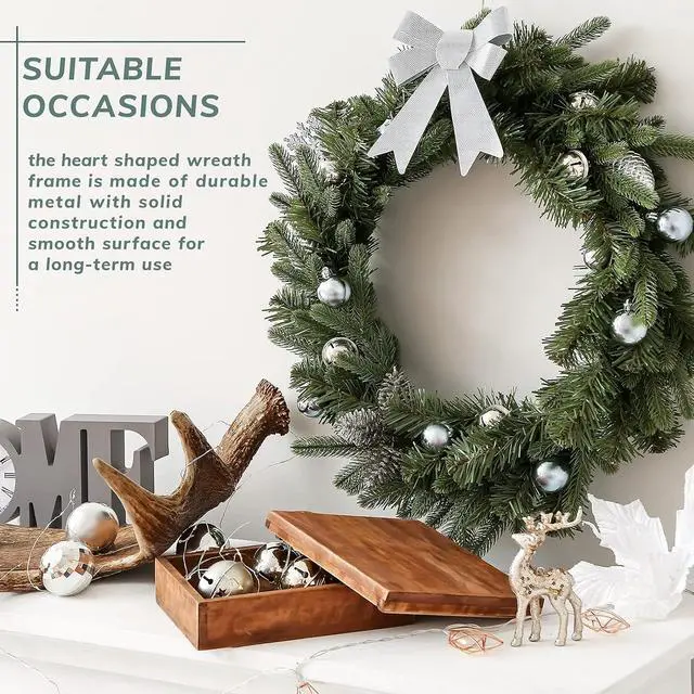 Alt view image 6 of 6 - Sumind 2 Pack 8 Inch Metal Wire Wreath Frame Round Making Rings DIY Decor