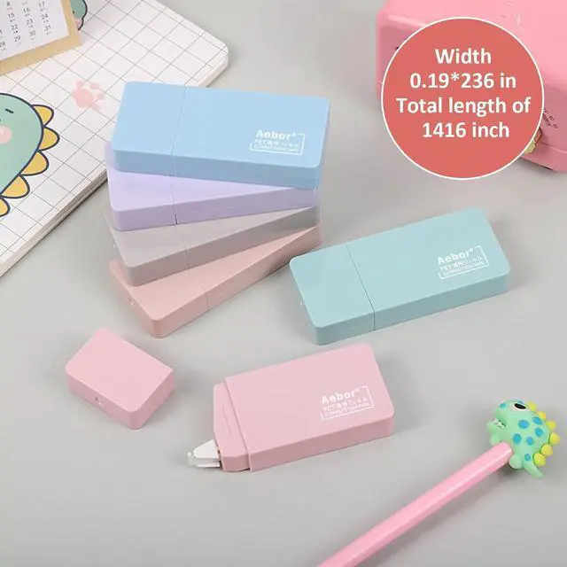 Alt view image 2 of 7 - 6 Pack Correction Tape Cute White Tape Macaron Color Correction Tape, Easy To Use Applicator for Instant Corrections for Students,Office Workers