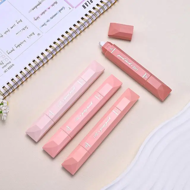 Alt view image 7 of 7 - Temiary 4P 2 in 1 White Correction Tape and Double Sided Roller Set, Pink