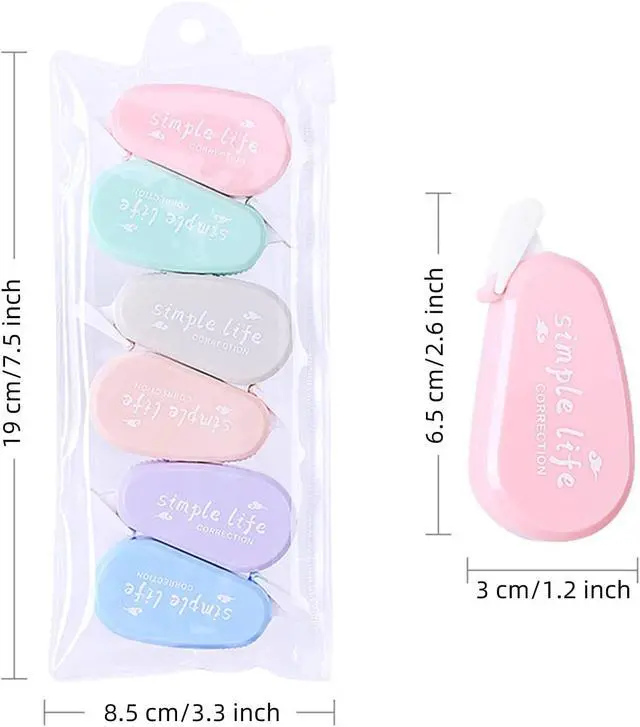 Alt view image 3 of 7 - 12 Pack Pastel Correction Tape, 0.2 x 197 inch Instant Correction