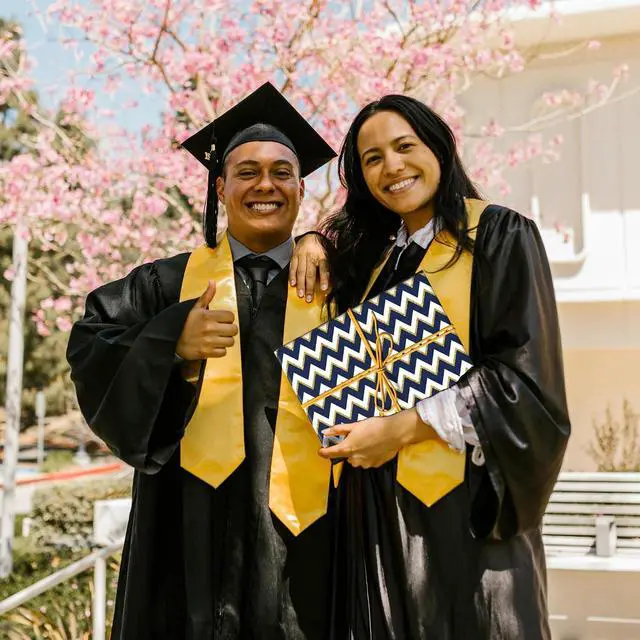 Alt view image 3 of 6 - RiukRaiu Graduation Wrapping Paper 2025 - Blue Gold Trencher Cap,Striped,Star Gift Wrap for Praty Present Packing Celebration