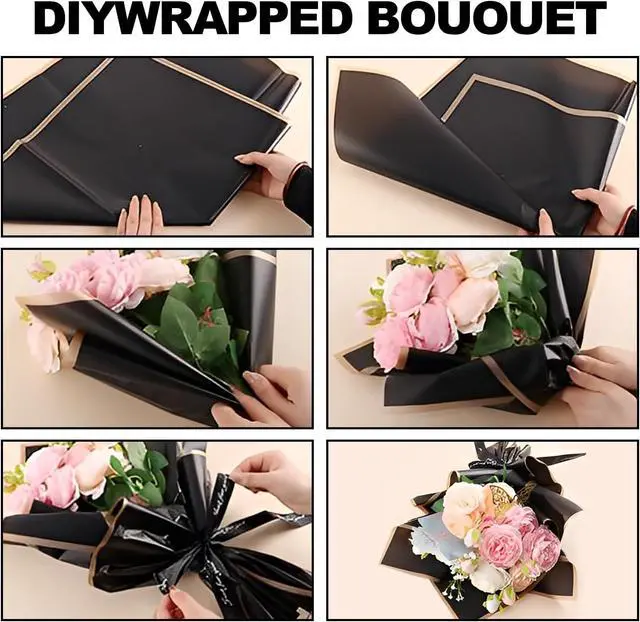 Alt view image 6 of 6 - CCIJESW 20 Sheets Flower Bouquet Wrapping Paper Korean Floral Paper Pink