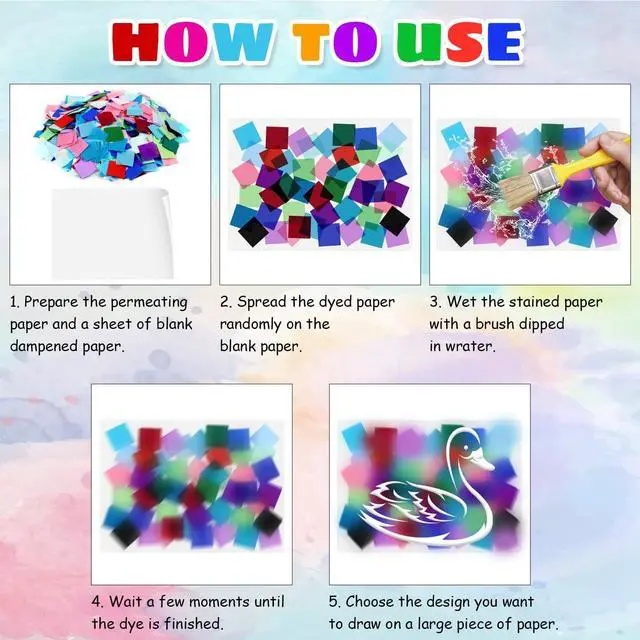 Alt view image 4 of 7 - CCINEE 8000 Pcs Bleeding Tissue Paper 1 Inch Watercolor Bleeding Tissue Paper for DIY Crafts Scrapbooking Birthday Wedding Party Festival Decoration,20 Assorted Colors (Square)