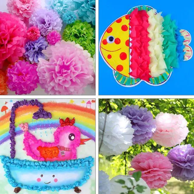 Alt view image 7 of 7 - CCINEE 8000 Pcs Bleeding Tissue Paper 1 Inch Watercolor Bleeding Tissue Paper for DIY Crafts Scrapbooking Birthday Wedding Party Festival Decoration,20 Assorted Colors (Square)