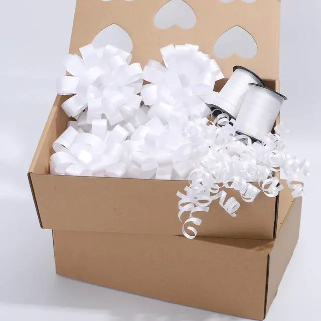 Alt view image 6 of 7 - FORBINBO 16 Pcs Gift Bows Assortment - 4 Size Gift Bowsand 2 Crimped Curling Ribbons, Perfect for Christmas, HolidayBirthdays, Weddings, Baby/Bridal Showers, Party (White)