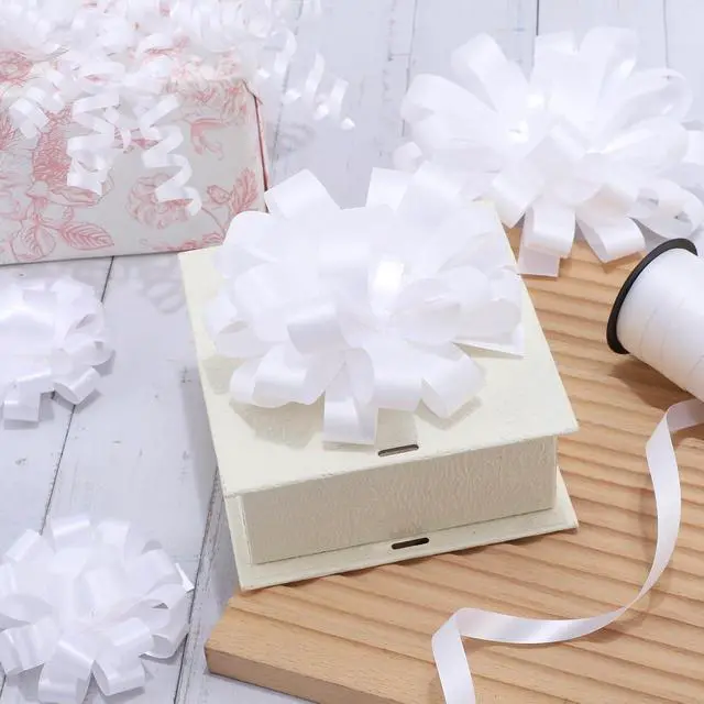 Alt view image 5 of 7 - FORBINBO 16 Pcs Gift Bows Assortment - 4 Size Gift Bowsand 2 Crimped Curling Ribbons, Perfect for Christmas, HolidayBirthdays, Weddings, Baby/Bridal Showers, Party (White)