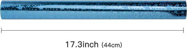 Alt view image 6 of 7 - LeZakaa Blue Holographic Wrapping Paper Roll, Metallic Shiny Star Pattern, for Christmas Eve, Holiday Season, for Birthday, Wedding, Baby Shower, Valentines, Graduation, Mini Roll, 17 in x 32.8 Ft