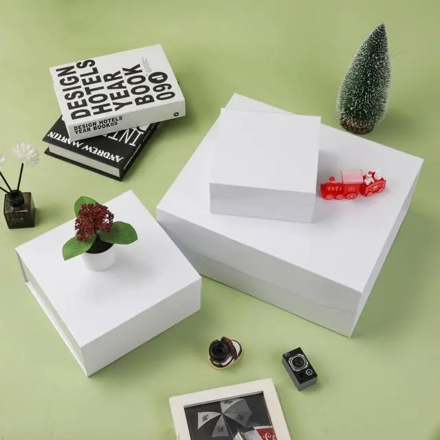 Alt view image 7 of 7 - Small Gift Boxes with Lids for Presents, 6x6x3 Inch 1 Pack White