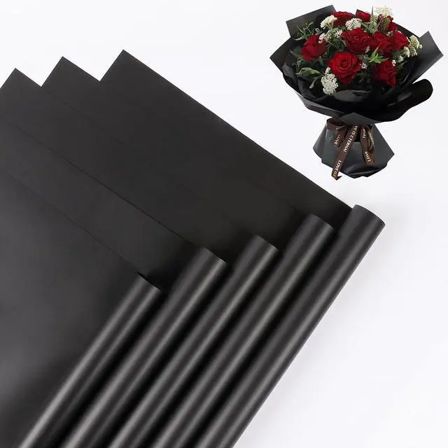 Main image of 20 Sheet Flower Wrapping Paper-Waterproof Bouquet Paper (Misty Black)