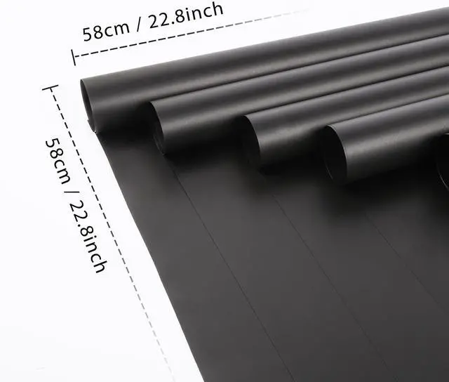 Alt view image 2 of 6 - 20 Sheet Flower Wrapping Paper-Waterproof Bouquet Paper (Misty Black)