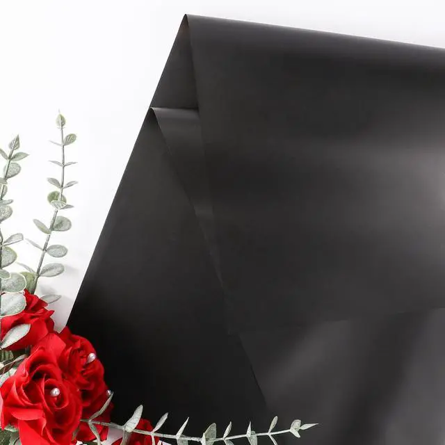Alt view image 3 of 6 - 20 Sheet Flower Wrapping Paper-Waterproof Bouquet Paper (Misty Black)