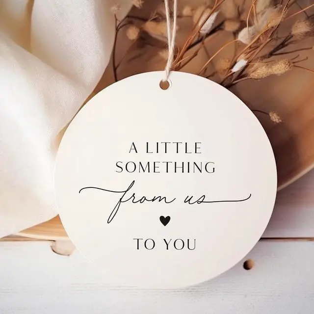 Alt view image 2 of 7 - ThreeKin Pack of 50 Thank You Gift Tags, 2.5" Circle with Pre-Punched Hole - Perfect for Weddings, Parties, Baby Showers, Events | Hanging Tags for Gift Wrapping
