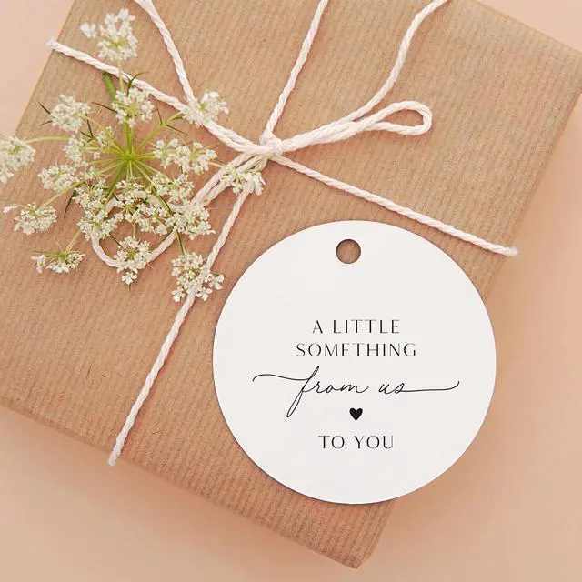 Alt view image 4 of 7 - ThreeKin Pack of 50 Thank You Gift Tags, 2.5" Circle with Pre-Punched Hole - Perfect for Weddings, Parties, Baby Showers, Events | Hanging Tags for Gift Wrapping
