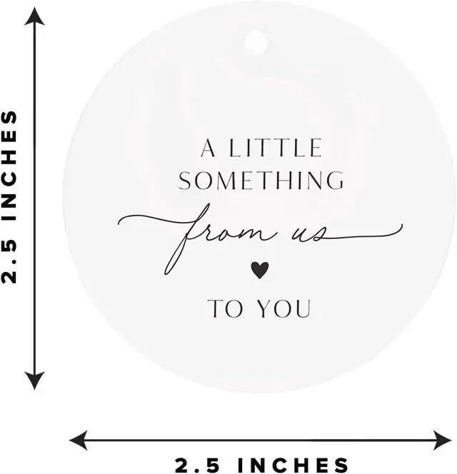 Alt view image 7 of 7 - ThreeKin Pack of 50 Thank You Gift Tags, 2.5" Circle with Pre-Punched Hole - Perfect for Weddings, Parties, Baby Showers, Events | Hanging Tags for Gift Wrapping