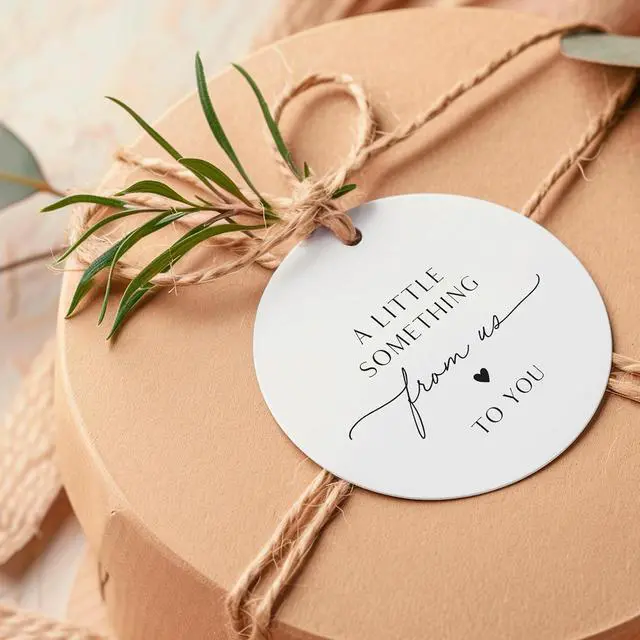 Alt view image 6 of 7 - ThreeKin Pack of 50 Thank You Gift Tags, 2.5" Circle with Pre-Punched Hole - Perfect for Weddings, Parties, Baby Showers, Events | Hanging Tags for Gift Wrapping
