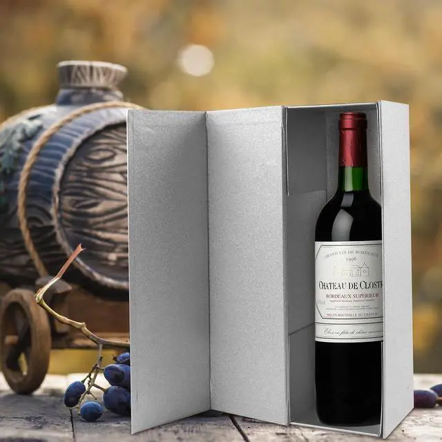 Alt view image 6 of 7 - LumyHavver Wine Gift Box with Magnetic Closure, 12.8 x 3.8 x 3.8 inches, Silvery Matte Texture, for Wine