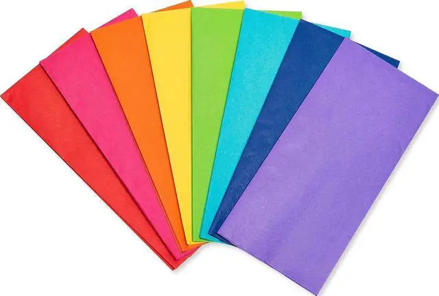 Main image of American Greetings Rainbow Tissue Paper, 40 Sheets (8 colors, 20 in. x 20 in.) for Birthdays, All Occasions, Gift Bags and Boxes, Gift Wrap, Crafts, Paper Flowers, Pom Poms, and More