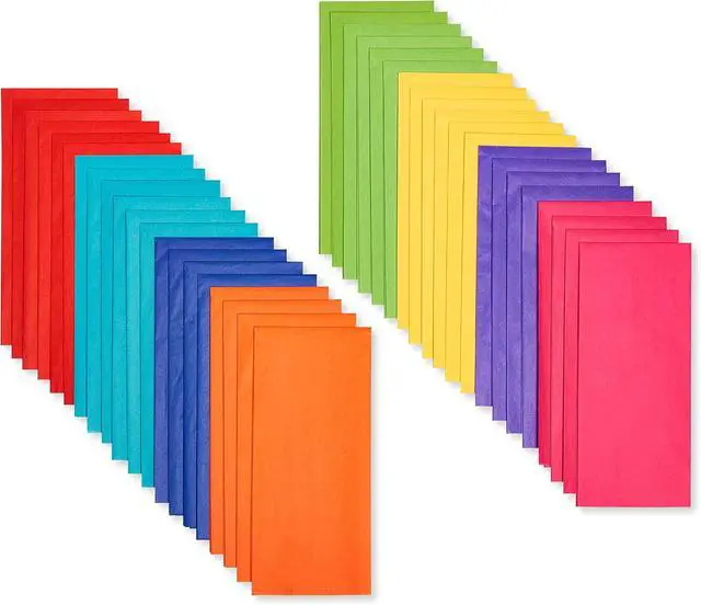 Alt view image 2 of 6 - American Greetings Rainbow Tissue Paper, 40 Sheets (8 colors, 20 in. x 20 in.) for Birthdays, All Occasions, Gift Bags and Boxes, Gift Wrap, Crafts, Paper Flowers, Pom Poms, and More