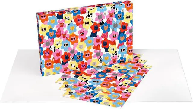 Alt view image 3 of 7 - American Greetings Birthday Wrapping Paper Sheets with Gridlines, Designed by Stop The Clock (12 Sheets, 30 in. x 20 in.)