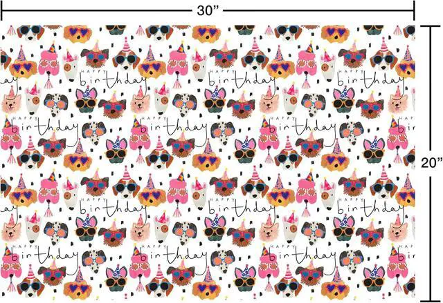 Alt view image 5 of 7 - American Greetings Birthday Wrapping Paper Sheets with Gridlines, Designed by Stop The Clock (12 Sheets, 30 in. x 20 in.)