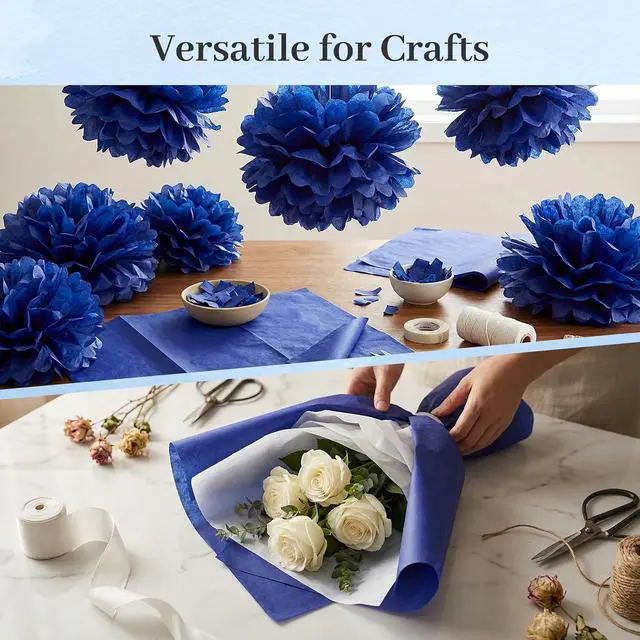 Alt view image 4 of 7 - Koogel 330 Sheets Navy Blue Tissue Paper, 14 X 10 inches