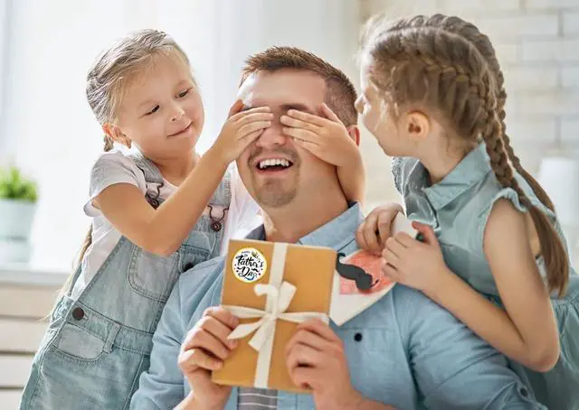 Alt view image 3 of 7 - FLYAB 36PCS Happy Fathers Day Stickers - 1.5" Labels Fathers Day Gift Tags Labels Present Stickers for Gift Box Wrap Envelope Seals Party Favors Decorations