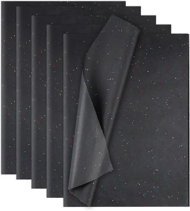 Alt view image 2 of 7 - Phinus 30 Sheets Gift Bag Tissue Paper, 20 x 14 Inch Tissue Paper for Gift Bags, Black Glitter Tissue Paper for Gift Wrap, Pack Bags, Filler Flower, DIY Project, Art Crafts, Birthday Wedding Decor