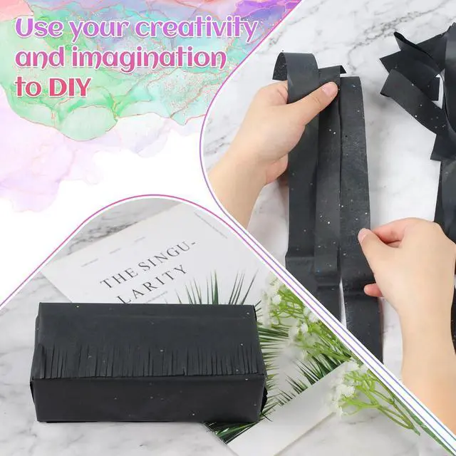 Alt view image 5 of 7 - Phinus 30 Sheets Gift Bag Tissue Paper, 20 x 14 Inch Tissue Paper for Gift Bags, Black Glitter Tissue Paper for Gift Wrap, Pack Bags, Filler Flower, DIY Project, Art Crafts, Birthday Wedding Decor