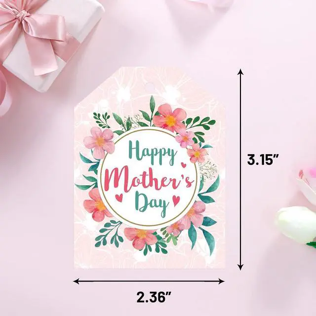 Alt view image 3 of 7 - Fancy Land Happy Mothers Day Tags with String Mothers Day Hanging Labels Floral Best Mom Gift Tag for Wrapping Decoration Supplies 60Pcs