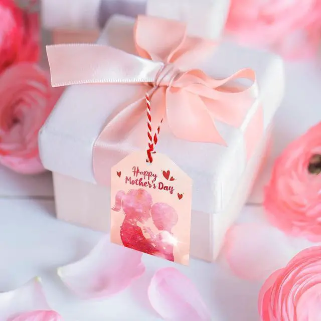Alt view image 6 of 7 - Fancy Land Happy Mothers Day Tags with String Mothers Day Hanging Labels Floral Best Mom Gift Tag for Wrapping Decoration Supplies 60Pcs