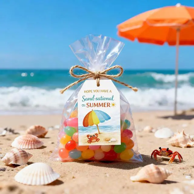Alt view image 6 of 7 - Anwyll Summer Gift Tags with String - 50Pcs End of School Year Tags Teacher Apperciation Gift Tag Personalized Hope You Have a Sand-Sational Summer Tag for Present Wrapping Treat Bag Party Favor