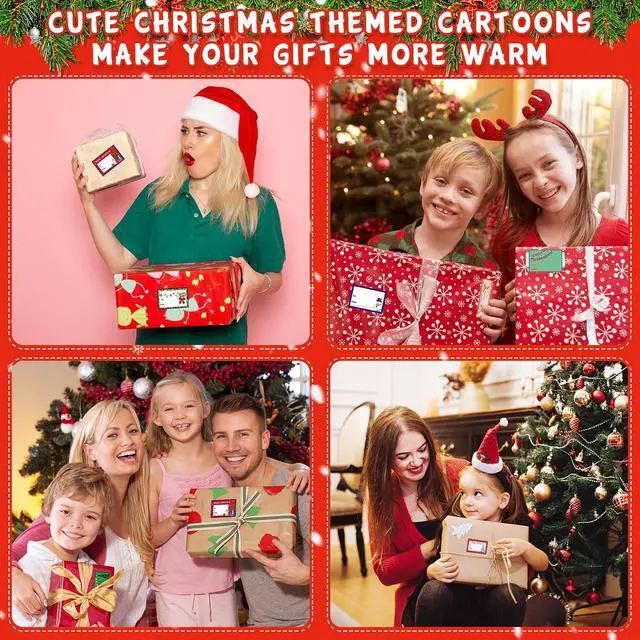 Alt view image 4 of 7 - 160PCS Christmas Tags Labels, 16 Design Self Adhesive Gift Stickers Name Tags with Santa Snowmen Xmas Tree Reindeer Bells Holiday Decorative Tags for Christmas Presents