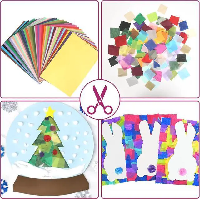 Alt view image 3 of 7 - Outuxed 400 Sheets Tissue Paper Bulk for Gift Bags, 11.5in x 8in Rainbow Tissue Paper 40 Multicolor for Gift Wrapping and Decorative Art Crafts Festival Decorations DIY Flower Pom Pom