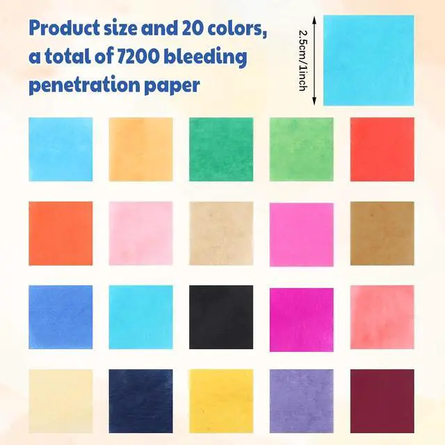 Alt view image 2 of 6 - AmazingSpark 7200 Pcs Bleeding Tissue Paper 1 Inch Watercolor, Square
