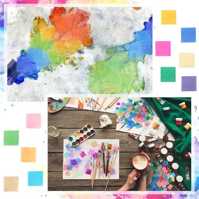 Alt view image 6 of 6 - AmazingSpark 7200 Pcs Bleeding Tissue Paper 1 Inch Watercolor, Square