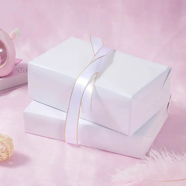 Alt view image 3 of 7 - ZINTBIAL Matte White Wrapping Paper Roll with Cut Lines - Solid White Holiday Gift Wrap for Mother's Day,Wedding,Birthdays,Bridal Shower,Engagement - 17.5 in x 33 ft (48 sq. ft), Easy to Cut