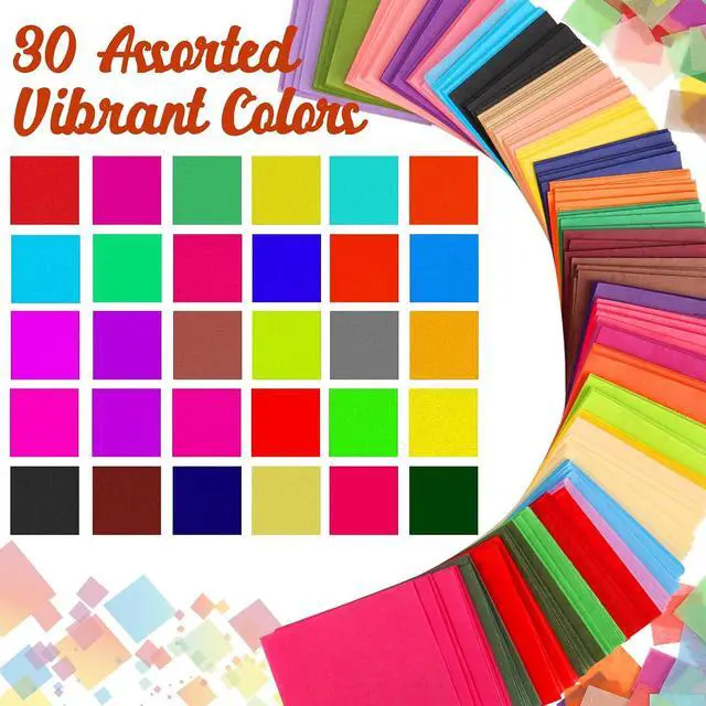 Alt view image 3 of 7 - Jyongmer 6000 PCS 2 Inch Multicolor Tissue Paper Squares 30 Assorted Colors