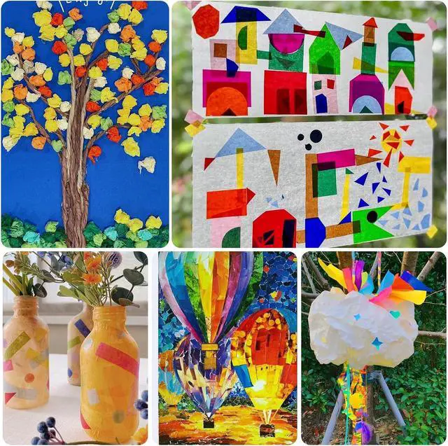 Alt view image 5 of 7 - Jyongmer 6000 PCS 2 Inch Multicolor Tissue Paper Squares 30 Assorted Colors