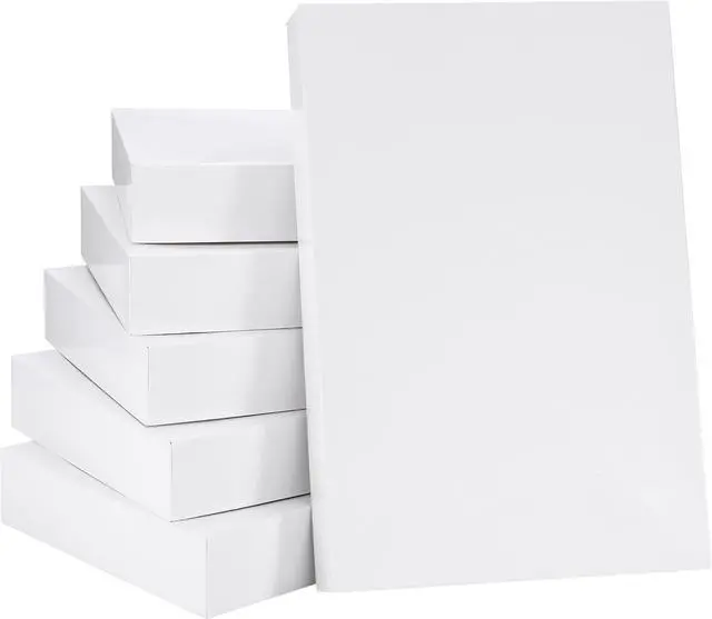 Main image of SUNCOLOR 6 Pack 14" Medium White Gift Boxes With Lids For Clothes Presents