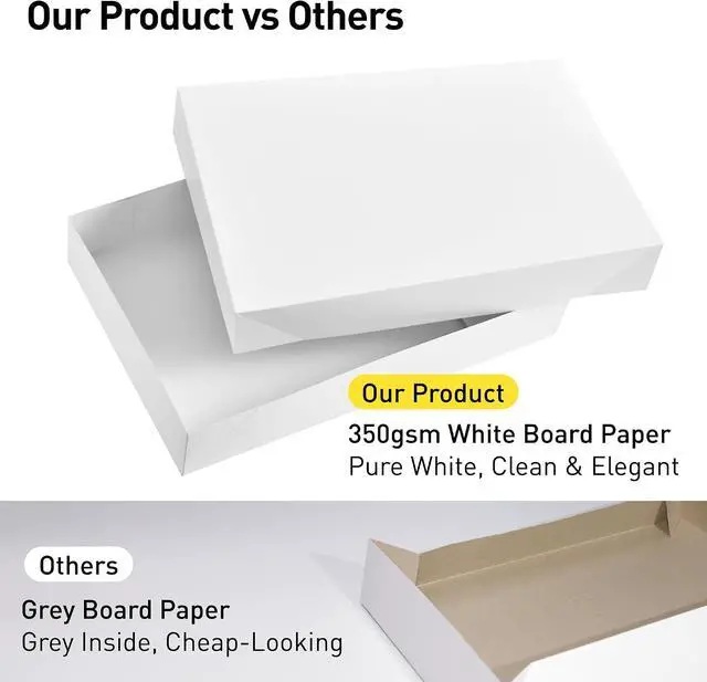 Alt view image 3 of 7 - SUNCOLOR 6 Pack 14" Medium White Gift Boxes With Lids For Clothes Presents