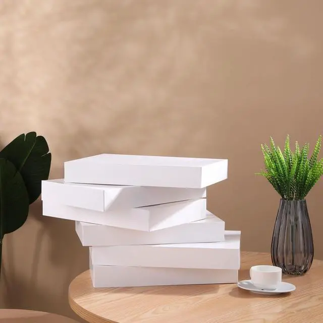 Alt view image 4 of 7 - SUNCOLOR 6 Pack 14" Medium White Gift Boxes With Lids For Clothes Presents