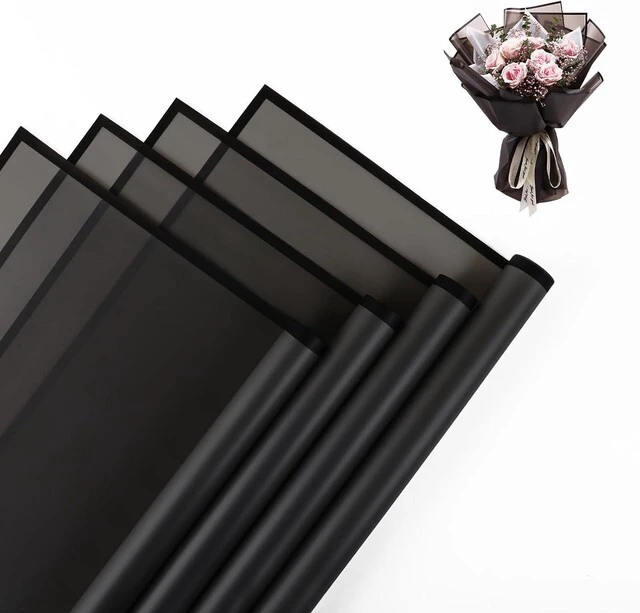 Main image of 20 Sheet Flower Wrapping Paper-Waterproof Bouquet Paper (Translucent Black)