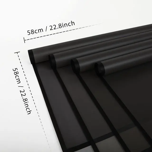 Alt view image 2 of 7 - FUHITIM 20 Sheets Flower Wrapping Paper (Translucent Black)